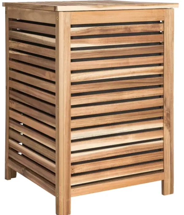 Cestos Para Roupa-CASA Acacia Cesto Roupa Suja Luxe Preto, Natural