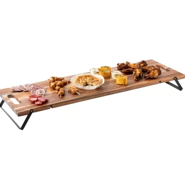 Pratos Para Servir-CASA Acacia Lux Prancha Para Servir /Mesa Preto, Natural