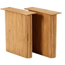 Mesas De Jantar-CASA Acacia Pernas Para Mesa Conjunto De 2 Natural