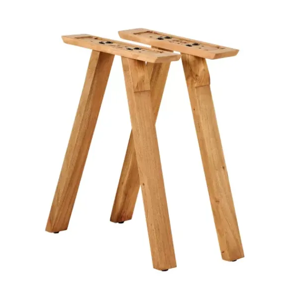 Mesas De Jantar-CASA Acacia Pernas Para Mesa V Conjunto De 2 Natural