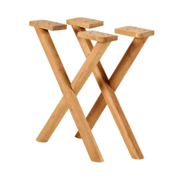 Mesas De Jantar-CASA Acacia Pernas Para Mesa X Conjunto De 2 Natural