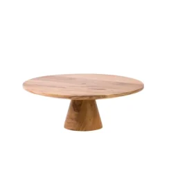 Pratos Para Servir-CASA Acacia Suporte Para Bolo Natural