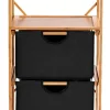 Cómodas-CASA Bamboo C Moda De 2 Gavetas Preto, Natural