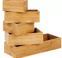 Acessórios De Cozinha-CASA Bamboo Organizador De Gaveta Natural
