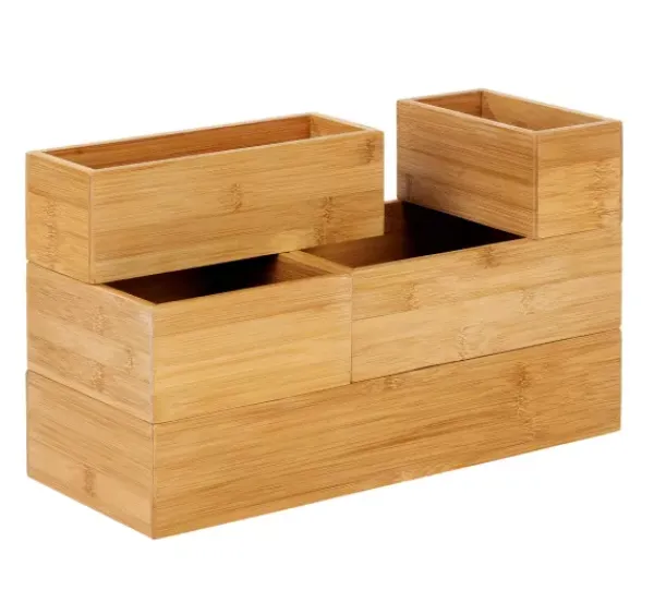 Acessórios De Cozinha-CASA Bamboo Organizador De Gaveta Natural