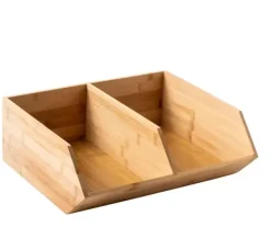 Caixas De Alimentos-CASA Bamboo Organizador Empilh Vel Natural