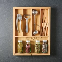 Cestos-Gaveta-CASA Bamboo Organizador Gaveta Extens Vel Natural