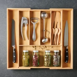 Cestos-Gaveta-CASA Bamboo Organizador Gaveta Extens Vel Natural