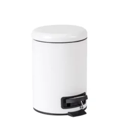 Caixotes De Lixo-CASA Basic White Balde De Lixo Com Pedal Branco