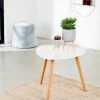 Mesas De Apoio-CASA Belliot Mesa Auxiliar Branco, Natural