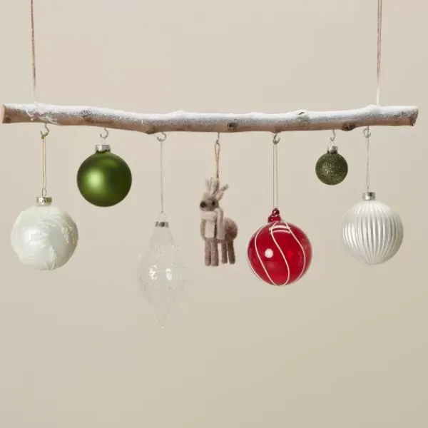 Decora O Para Pendurar-CASA Birch Ramo Com 7 Ganchos Natural
