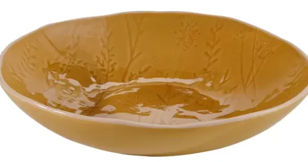 Tigelas-CASA Botanic Ocher Tigela Caramelo Amarelo
