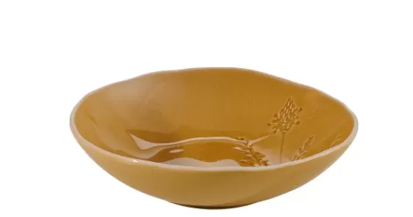 Tigelas-CASA Botanic Ocher Tigela Caramelo Amarelo