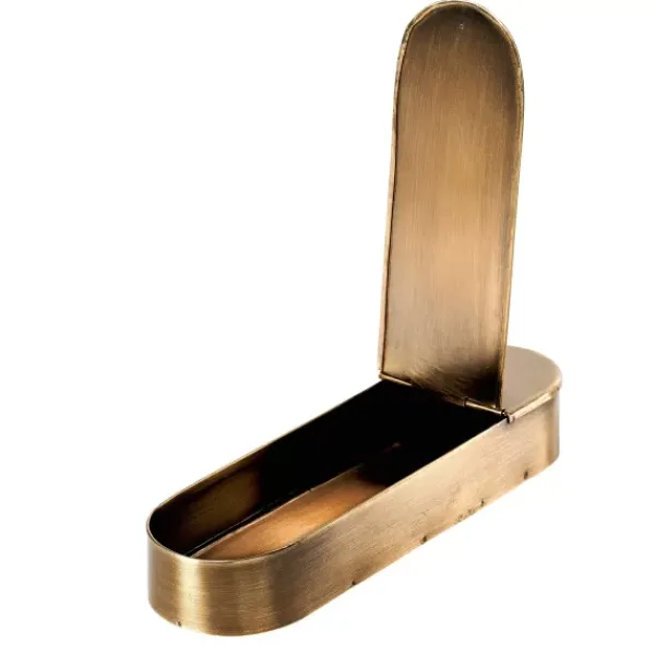 Caixas De Arrumação-CASA Brass Caixa-Canetas Bronze