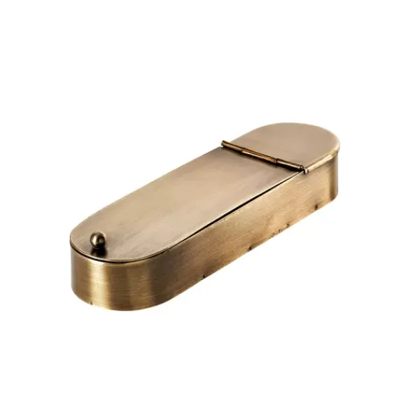 Caixas De Arrumação-CASA Brass Caixa-Canetas Bronze