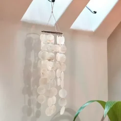 Decora O Para Pendurar-CASA Capiz M Bil De Conchas Branco