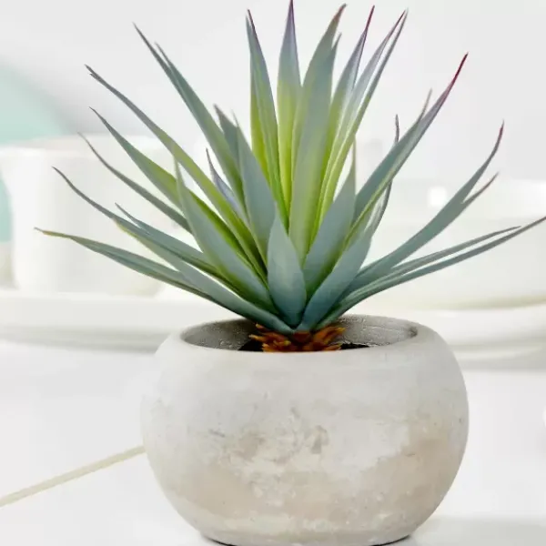 Plantas Artificiais-CASA Cement Cr Ssula Artificial Em Pote Cinzento