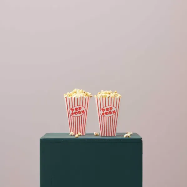 Acessórios De Cozinha-CASA Cinema Caneca Pipocas Conjunto De 8 Branco, Vermelho