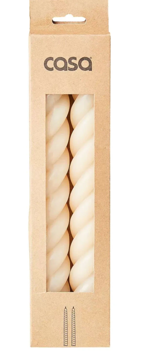 Velas-CASA Curl Velas Conjunto De 2 Bege