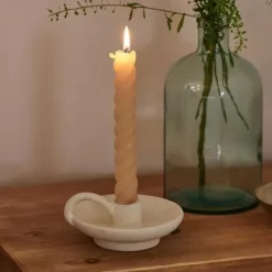 Velas-CASA Curl Velas Conjunto De 2 Bege