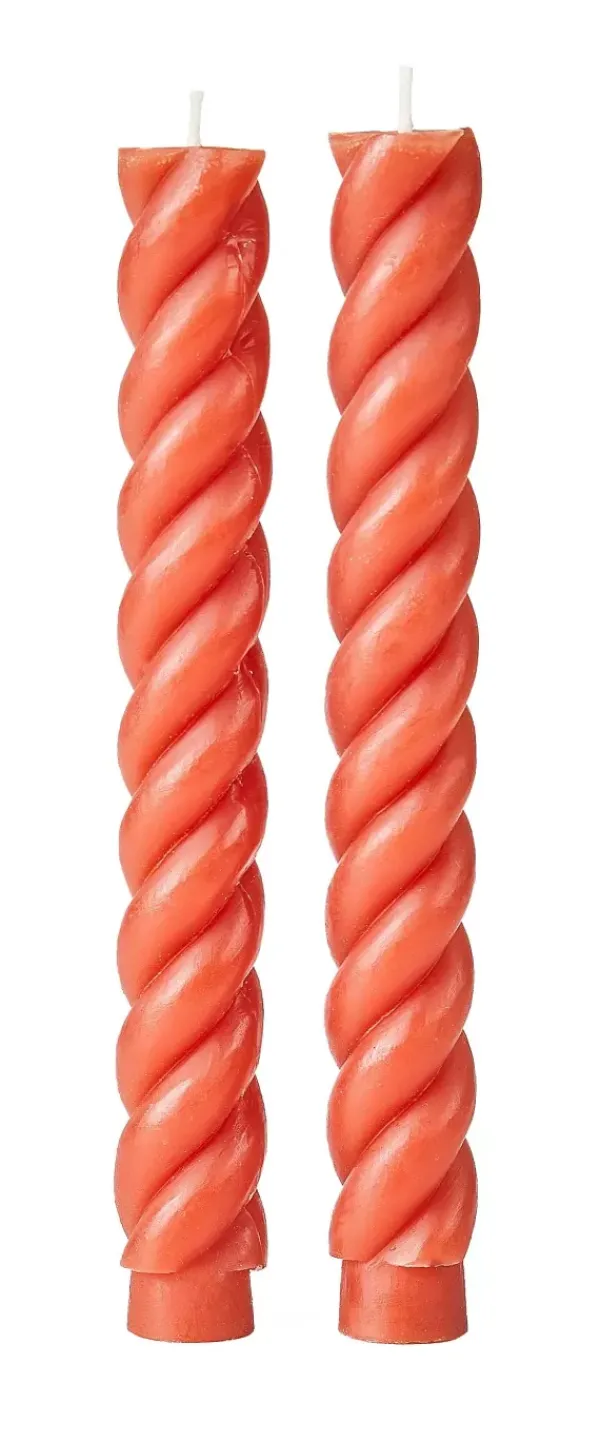 Velas-CASA Curl Velas Conjunto De 2 Vermelho