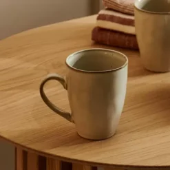Canecas-CASA Earth Marl Caneca Com Pega Creme Bege