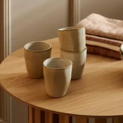 Canecas-CASA Earth Marl Caneca Creme Bege