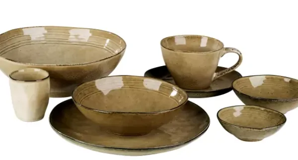 Canecas-CASA Earth Sand Caneca Jumbo Claro Castanho