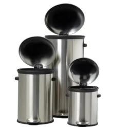 Caixotes De Lixo-CASA Elegance Balde De Lixo Com Pedal 12L Prateado