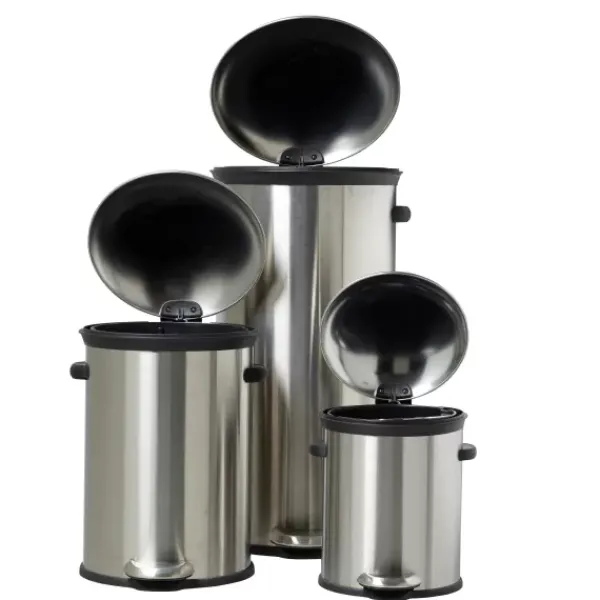 Caixotes De Lixo-CASA Elegance Balde De Lixo Com Pedal 12L Prateado