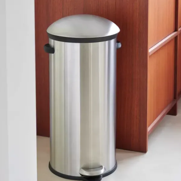 Caixotes De Lixo-CASA Elegance Balde De Lixo Com Pedal 30L Prateado