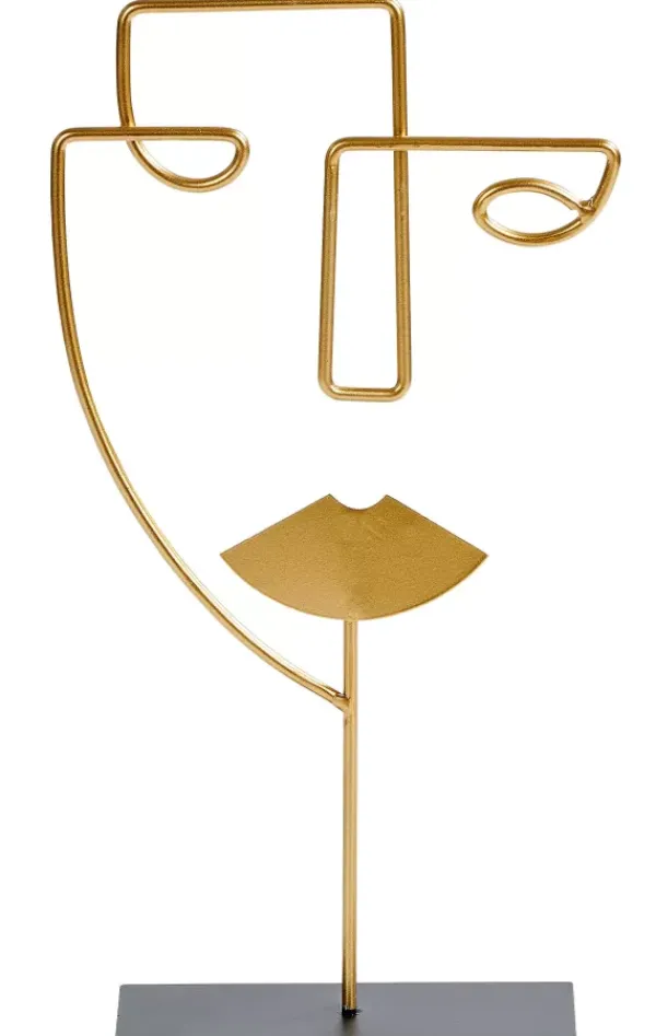 Figuras Deco-CASA Face Decora O Em P Dourado