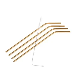 Acessórios Cocktail-CASA Fancy Palhas Com Escova Dourado