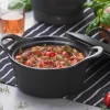 Pratos Para Forno-CASA Fero Tacho Para Forno Com Tampa Preto