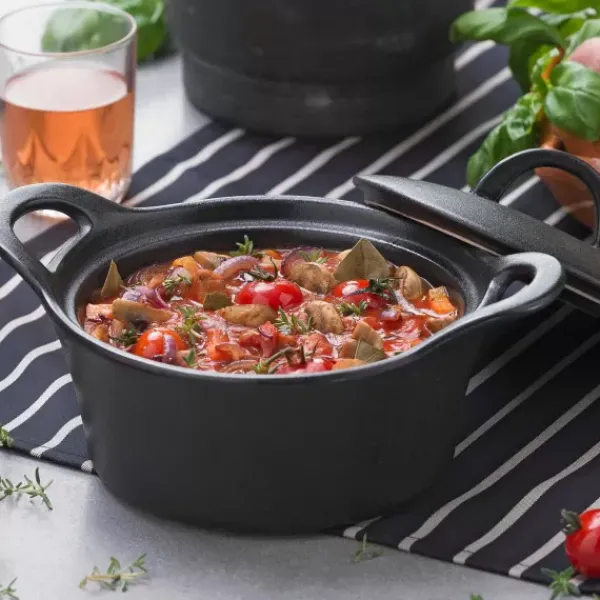 Pratos Para Forno-CASA Fero Tacho Para Forno Com Tampa Preto