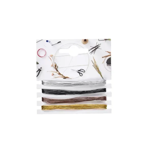 Prendas-CASA Fiori Fio De Arame Conjunto De 4 Preto, Castanho, Dourado, Prateado