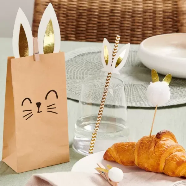 Prendas-CASA Floppy Bolsas-Oferta Conjunto De 4 Castanho