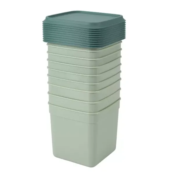 Caixas De Alimentos-CASA Freezer 10 Caixas Para Congelador Menta, Verde Escuro