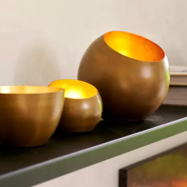 Suportes Para Velas Para Lamparinas-CASA Gimini Porta-Velas Para Lamparinas Acobreado