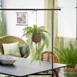 Plantas Artificiais-CASA Greenery Vaso Para Pendurar Com Samambaia Verde