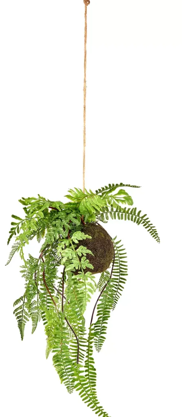 Plantas Artificiais-CASA Greenery Vaso Para Pendurar Com Samambaia Verde