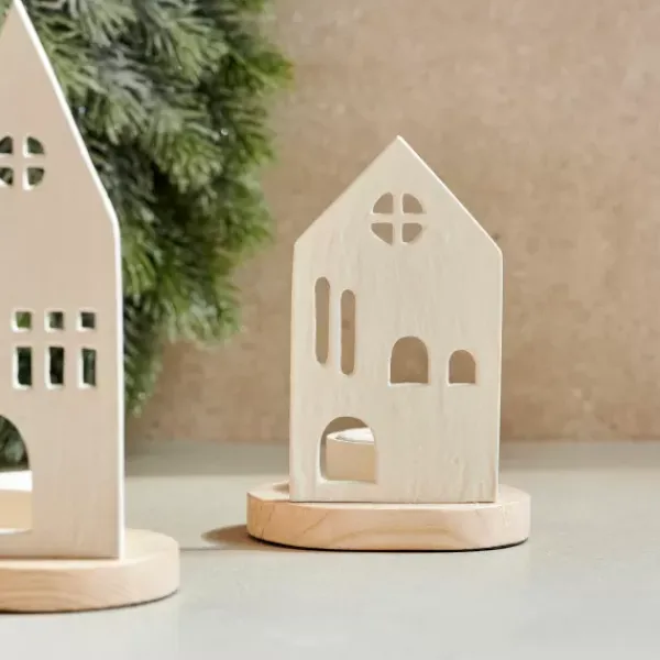 Suportes Para Velas Para Lamparinas-CASA Home Porta-Vela Para Lamparina Branco, Natural