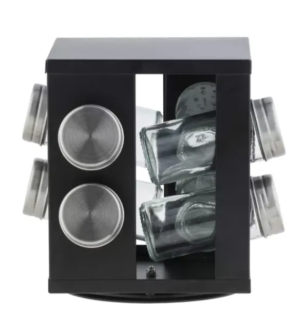 Potes Para Ervas-CASA Industria Carrossel De Especiarias 8 Potes Preto