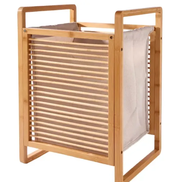 Cestos Para Roupa-CASA Linolux Bamboe Cesto Para Roupa Suja Natural
