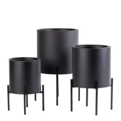 Vasos Em P-CASA Lounge Vaso De Jardim Preto