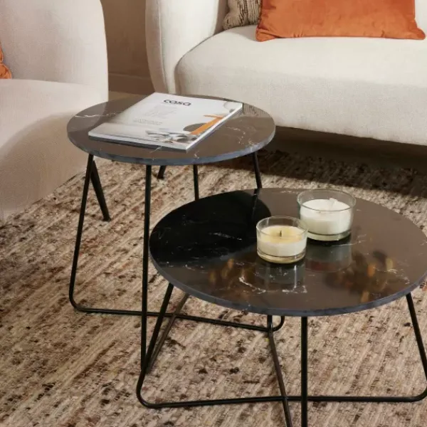 Mesas De Apoio-CASA Marbo Mesa Auxiliar Padr O De M Rmore
