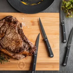 Facas Para Cortar-CASA Masterchef Conjunto De 4 Facas Para Bife Preto