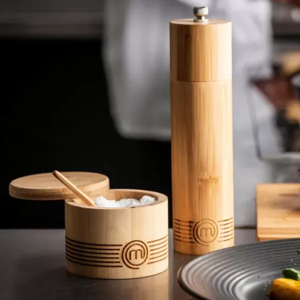 Instrumentos De Cozinha-CASA Masterchef Saleiro Com Colher Natural