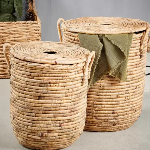 Cestos Para Roupa-CASA Miley Cesto Roupa Suja Com Tampa Com Pegas Natural