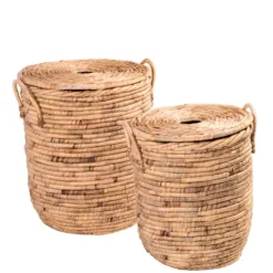 Cestos Para Roupa-CASA Miley Cesto Roupa Suja Com Tampa Com Pegas Natural